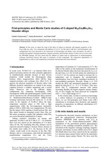 First-principles and Monte Carlo studies of C-doped Ni Co Mn In