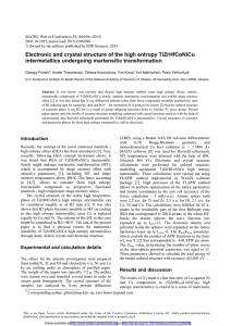 Electronic and crystal structure of the high entropy TiZrHfCoNiCu