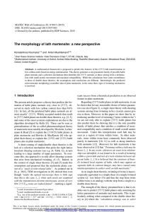 The morphology of lath martensite: a new perspective Konstantinos Koumatos
