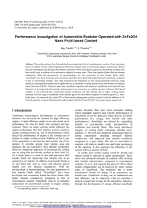 Performance Investigation of Automobile Radiator Operated with ZnFe2O4  ,