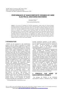 PERFORMANCE OF NANOCOMPOSITE CERAMICS BY WIRE ELECTRICAL DISCHARGE MACHINING