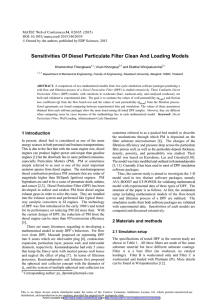 Sensitivities Of Diesel Particulate Filter Clean And Loading Models  , Khamonchat