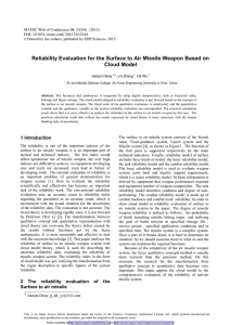 Reliability Evaluation for the Surface to Air Missile Weapon Based... Cloud Model