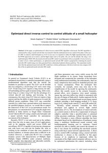 Optimized direct inverse control to control altitude of a small...