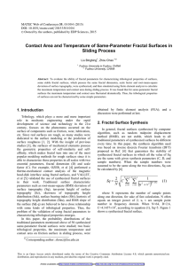Contact Area and Temperature of Same-Parameter Fractal Surfaces in Sliding Process