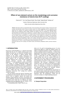 Effect of rare element cerium on the morphology and corrosion