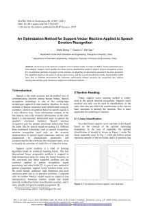 An Optimization Method for Support Vector Machine Applied to Speech