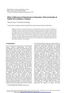 Effect of Microwave Pretreatment on Extraction Yield and Quality of