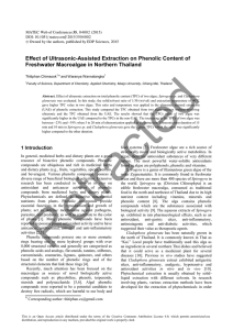 Effect of Ultrasonic-Assisted Extraction on Phenolic Content of