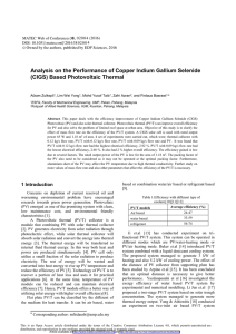 Analysis on the Performance of Copper Indium Gallium Selenide