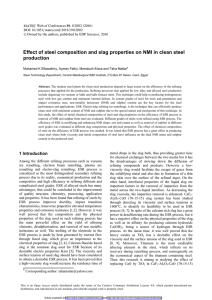 Effect of steel composition and slag properties on NMI in... production