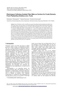 Electrospun Cellulose Acetate Fiber Mats as Carriers for Crude Extracts