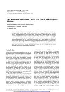 CFD Analysis of The Hydraulic Turbine Draft Tube to Improve... Efficiency Spandan Chakrabarty , Bikash Kr. Sarkar