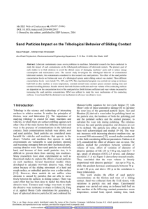 Sand Particles Impact on the Tribological Behavior of Sliding Contact