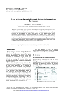 Trend of Energy Saving in Electronic Devices for Research and Development (