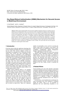 Key Based Mutual Authentication (KBMA) Mechanism for Secured Access
