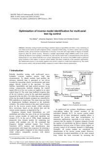Optimization of inverse model identification for multi-axial test rig control