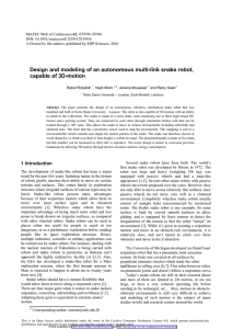 Design and modeling of an autonomous multi-link snake robot,