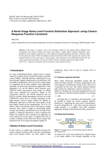 A Novel Image Noise Level Function Estimation Approach using Camera