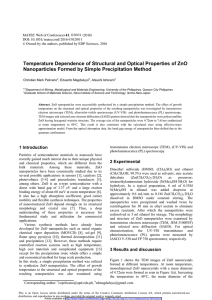 Temperature Dependence of Structural and Optical Properties of ZnO