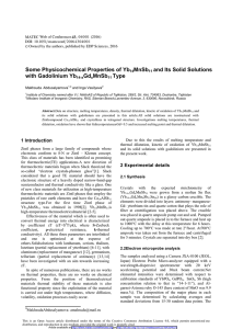 Some Physicochemical Properties of Yb MnSb and Its Solid Solutions with Gadolinium Yb