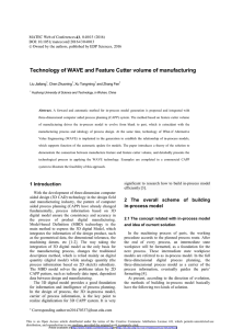 Technology of WAVE and Feature Cutter volume of manufacturing