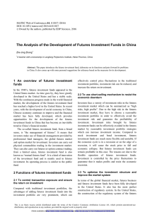 The Analysis of the Development of Futures Investment Funds in...