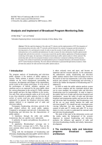 Analysis and Implement of Broadcast Program Monitoring Data