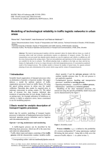 Modelling of technological reliability in traffic logistic networks in urban areas
