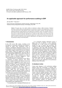An applicable approach for performance auditing in ERP