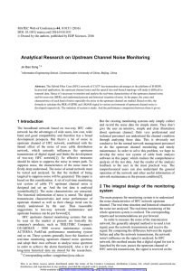 Analytical Research on Upstream Channel Noise Monitoring