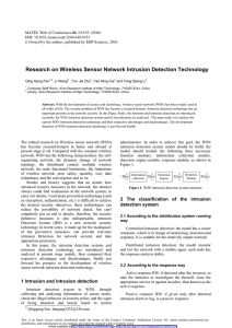 Research on Wireless Sensor Network Intrusion Detection Technology