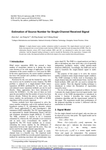 Estimation of Source Number for Single-Channel Received Signal