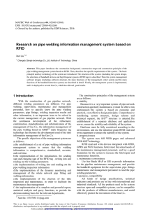 Research on pipe welding information management system based on RFID