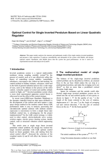 Optimal Control for Single Inverted Pendulum Based on Linear Quadratic Regulator