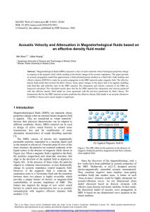 Acoustic Velocity and Attenuation in Magnetorhelogical fluids based on