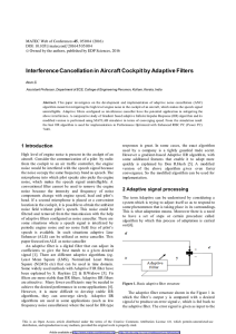 Interference Cancellation in Aircraft Cockpit by Adaptive Filters Arun.C