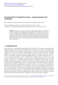 Uncertainties in façade fire tests – measurements and modeling