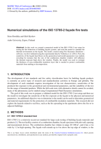 Numerical simulations of the ISO 13785-2 façade fire tests