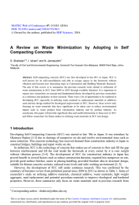 A Review on Waste Minimization by Adopting in Self Compacting Concrete