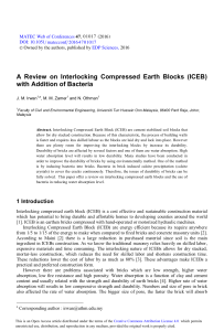 A Review on Interlocking Compressed Earth Blocks (ICEB)