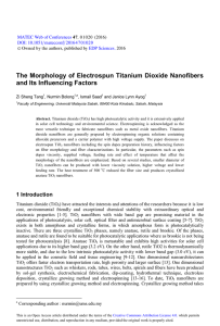 The Morphology of Electrospun Titanium Dioxide Nanofibers and Its Influencing Factors