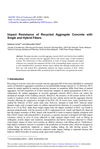 Impact Resistance of Recycled Aggregate Concrete with Single and Hybrid Fibers