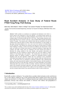 Road Accident Analysis: A Case Study of Federal Route