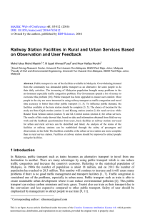 Railway Station Facilities in Rural and Urban Services Based