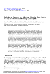 Motivational Factors on Adopting Modular Coordination