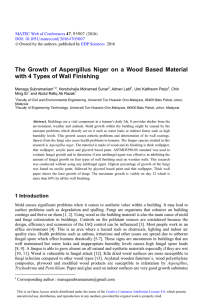 The Growth of Aspergillus Niger on a Wood Based Material