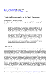 Pollutants Characterization of Car Wash Wastewater