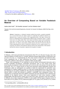 An Overview of Composting Based on Variable Feedstock Material