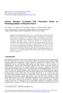 Carbon Nitrogen Co-Doped P25: Parameter Study on
